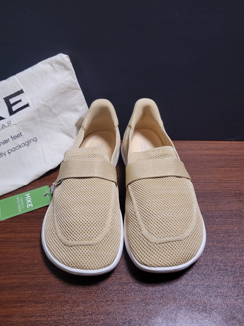 HIKE Footwear Women's Tan Slip-On Knit Sneakers 8.5